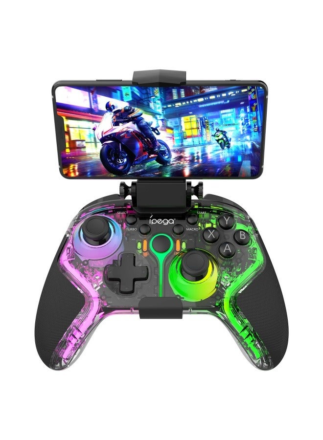 Colorful RGB wireless gamepad feels great in the hand programmable dual motor vibration and is equipped with a mobile phone holder - Image 3